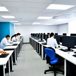 Professional Testing Center**

"A bright and modern testing center, rows of computers with fully clothed individuals taking exams, proctors supervising, clean and organized environment, focus on concentration and professionalism, appropriate attire, safe for work, perfect anatomy, correct proportions, natural pose, high quality, professional, modest, family-friendly."

**
