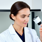 뷰티컨설턴트 주요 자격증 목록 - **Image Prompt:** "A certified skincare specialist, fully clothed in a professional lab coat, examin...