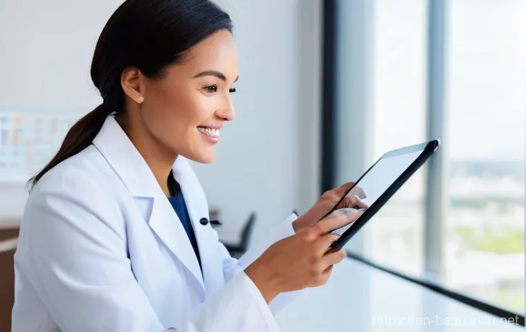 뷰티컨설턴트 관련 산업 동향 - **Image Prompt: "Deep Dive into Personalized Skin Diagnostics"**
    *   **Subject:** A female beaut...