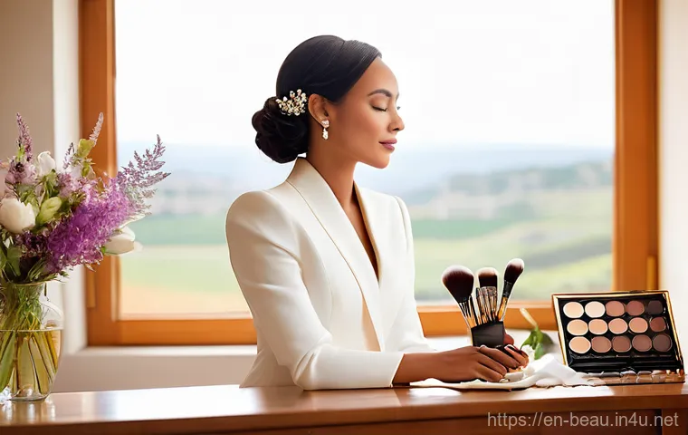 뷰티컨설턴트 취업 성공 사례 공유 - **Prompt Title: Bridal Beauty Specialist in a Destination Setting**
    **Image Prompt:** A confiden...