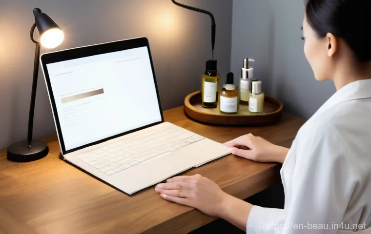 뷰티컨설턴트 취업 성공 사례 공유 - **Prompt Title: Dynamic Skincare Expert Creating Engaging Digital Content**
    **Image Prompt:** A ...