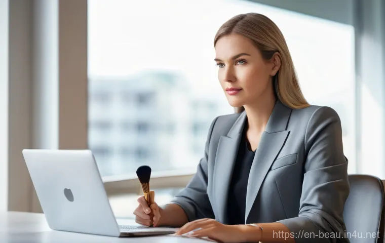 뷰티컨설턴트 이직 성공 전략 - **Prompt 1: Reflective Career Pivot**
"A thoughtful and professional woman, appearing to be in h...