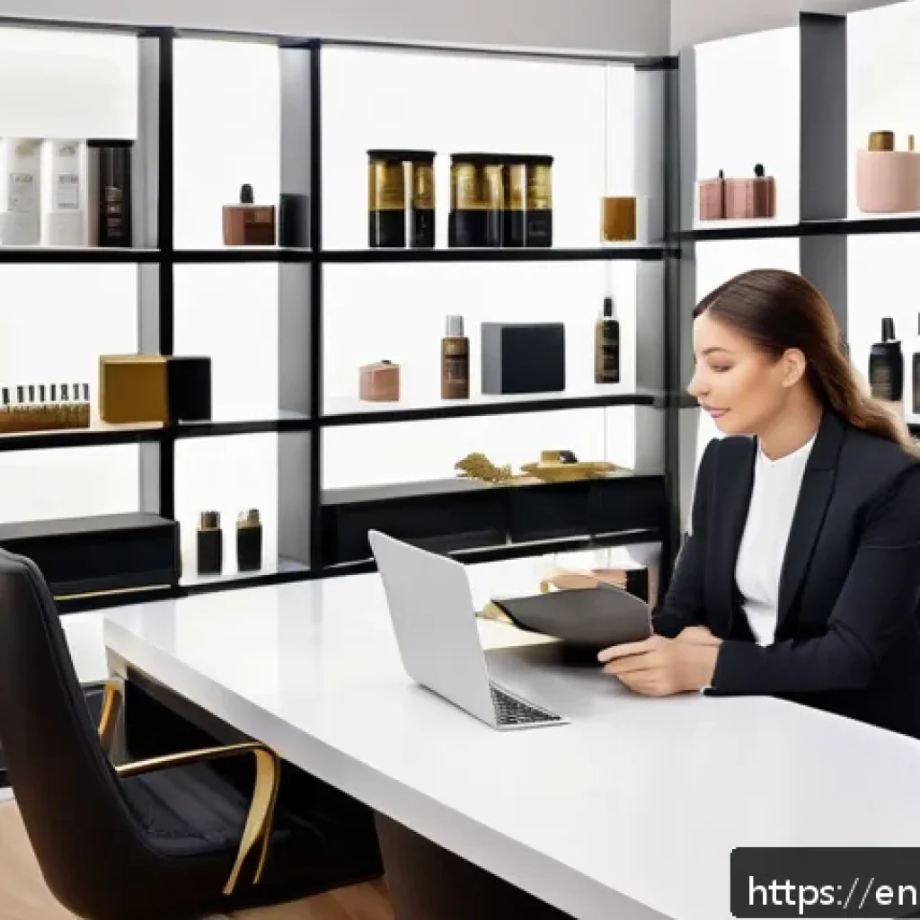 뷰티컨설턴트 연봉 협상 노하우 - A professional beauty consultant in a modern salon setting, confidently discussing salary and career...
