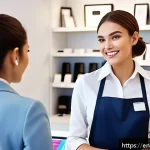Home 22 뷰티컨설턴트 조직 문화 이해 - A vibrant beauty consultant team in a modern retail store setting, diverse women and men dressed in ...