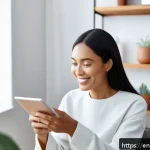 Home 21 뷰티컨설턴트 비즈니스 전략 분석 - A warm, modern skincare consultation scene in a bright, cozy studio with natural light streaming thr...