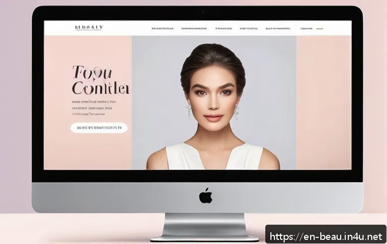 뷰티컨설턴트 포트폴리오 작성법 - A professional beauty consultant portfolio scene featuring a sleek, modern website layout displayed ...